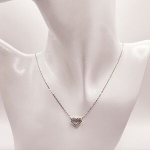 Open heart moissanite pendant necklace